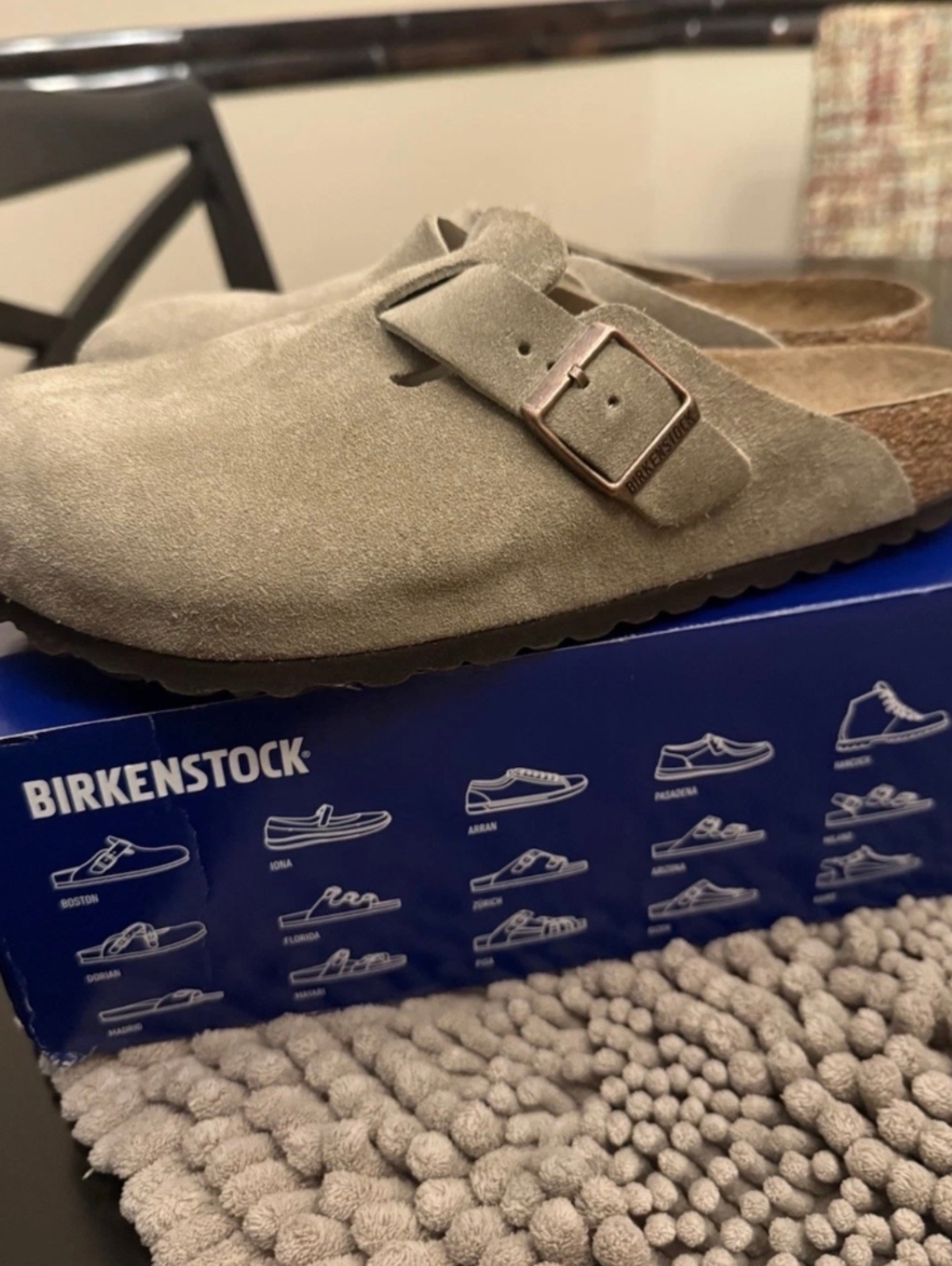 Men's Size 10 Narrow Width New With Damaged Box Taupe Birkenstock Boston Clog - Picture 3 of 3